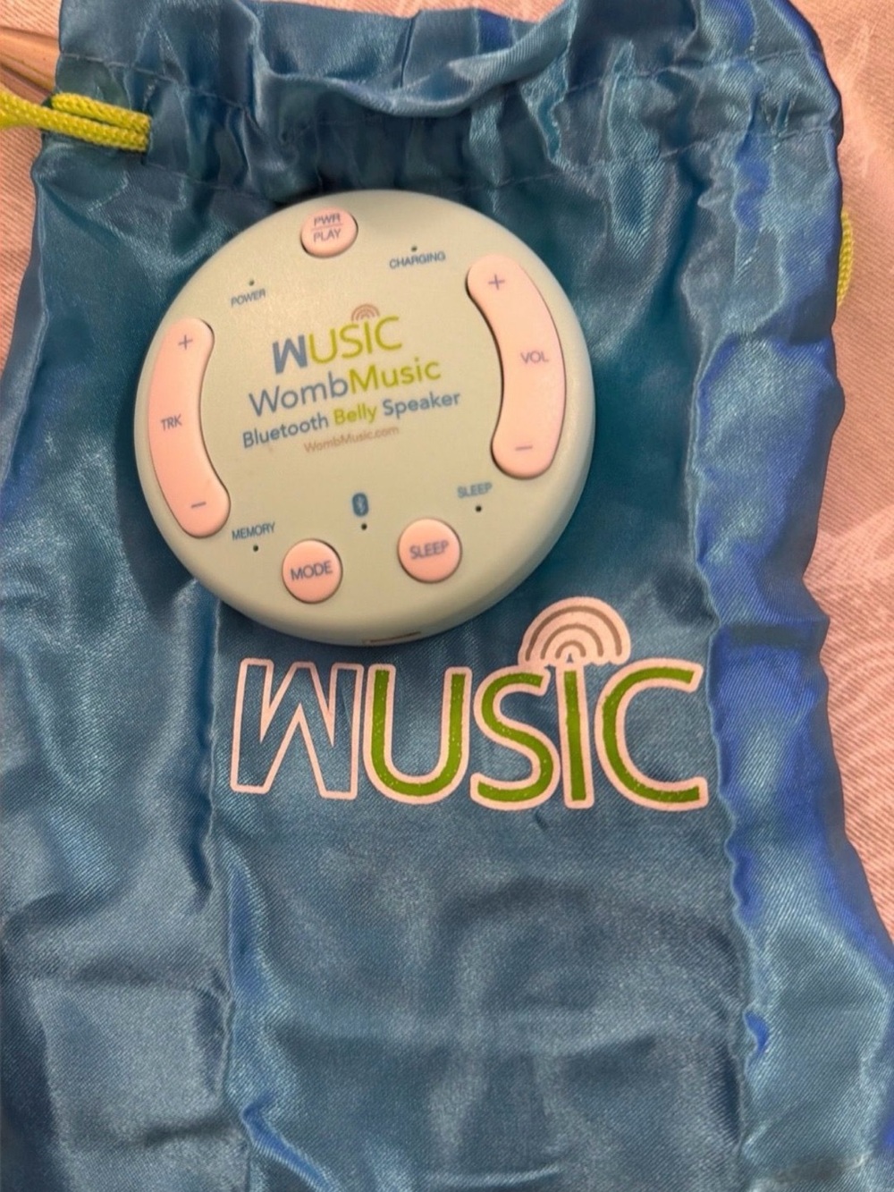 WombMusic Bluetooth Belly Speaker - Light Blue & Pink